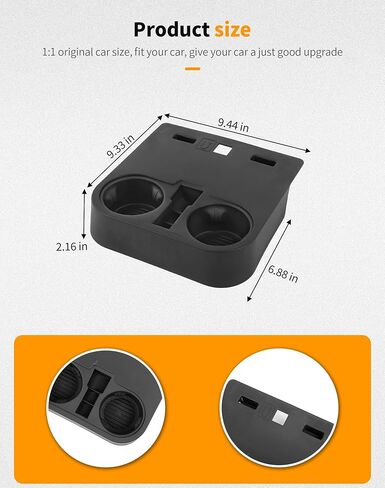 Hoolcar Front Console Cup Holder Compatible with Ford F150/F250/F350/F450 2021-2025, Center Cup Holder Under Front Seat Bottom, Black in Saudi Arabia