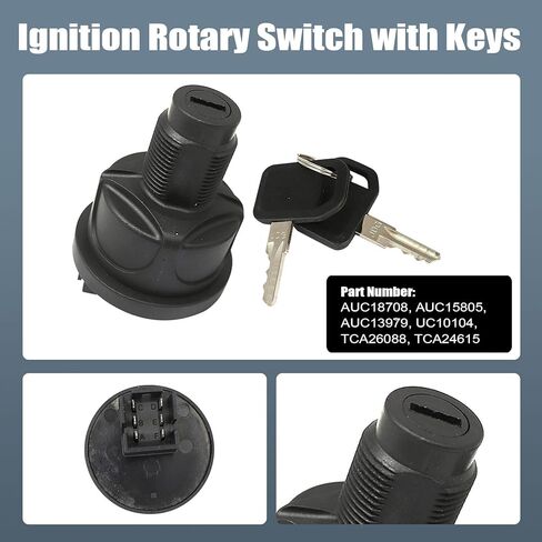 XQSMWF Ignition Rotary Switch with Keys Fit for John Deere 636M 648M 652M 652R Quik-Trak Mowers Z915 Z920 Z930 Z950 Z960 Z970 Mowers, Replace AUC15805 TCA26088 TCA24615 UC10104 AUC13979 in Saudi Arabia
