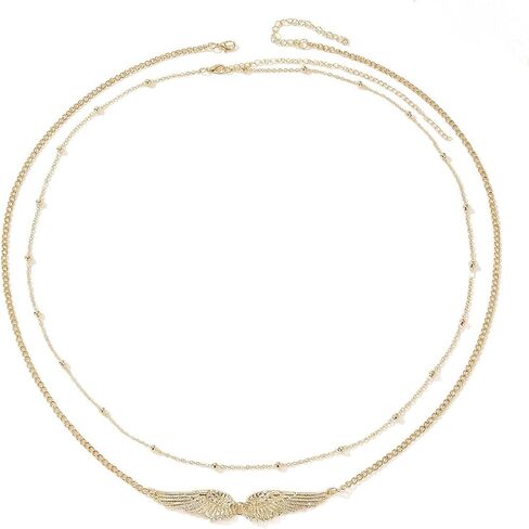 Gold Plated Waist Chains for Women Angel Wings Layered Belly Chain Body Chain for Women in Kuwait