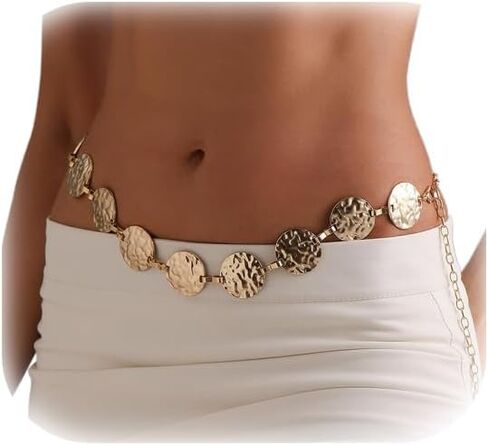 Summer Beach Adjustable Waist Belt Metal Round Waist Body Chain Jewelry Bikini Belly Chain Belt for Women Dress Jeans in Saudi Arabia