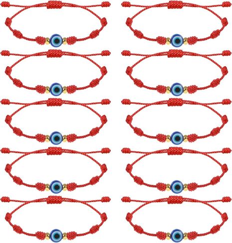 10PCS Evil Eye 7 Knot Lucky Bracelets, Adjustable Red String Evil Eye Bracelets for Women and Men, 7 Knots Amulet Protection Jewelry, Protection Jewelry Hand Bracelet in Saudi Arabia