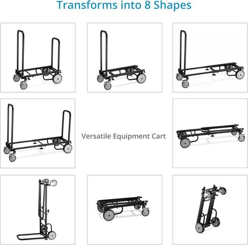 PROAIM Vanguard Nano 8-in-1 Adjustable Foldable Cart with Wheels. Equipment Platform Truck, Hand Trolley, Luggage Utility, Roller Moving Cart. Extends 24.4" to 39". 150kg/330lb Payload (CT-VNGD-UCN) in Saudi Arabia