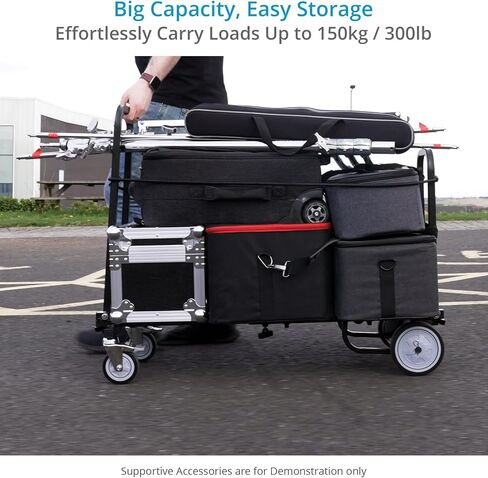 PROAIM Vanguard Nano 8-in-1 Adjustable Foldable Cart with Wheels. Equipment Platform Truck, Hand Trolley, Luggage Utility, Roller Moving Cart. Extends 24.4" to 39". 150kg/330lb Payload (CT-VNGD-UCN) in Saudi Arabia