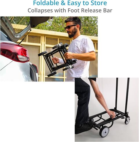 PROAIM Vanguard Nano 8-in-1 Adjustable Foldable Cart with Wheels. Equipment Platform Truck, Hand Trolley, Luggage Utility, Roller Moving Cart. Extends 24.4" to 39". 150kg/330lb Payload (CT-VNGD-UCN) in Saudi Arabia