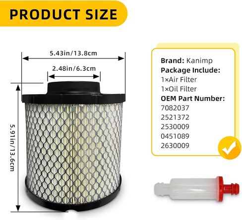 7082037 Air filter for Polaris Ranger 570 500 570 SP 570 EFI 570 Crew ACE 325 500 570 Full Size Midsize Side by Side 2014-2023, Replaces 2521372 in Kuwait