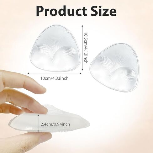 Women's Clear Silicone Triangle Heart Shape Bra Pad Insert Removable Bra Cup Reusable Breast Pads for Swimsuit in Saudi Arabia