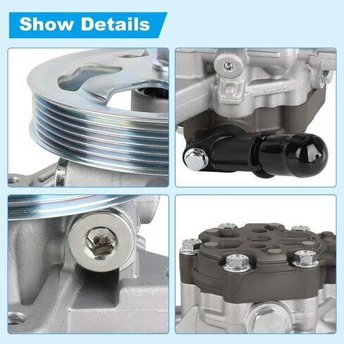 Power Steering Pump with Pulley Compatible with Honda Odyssey 3.5L V6 2011 2012 2013 2014 2015 2016 2017, Ridgeline Pilot 3.5L V6 2012 2013 2014, Replacement for 56110RV0A01, 21-534, 96-665 in Kuwait