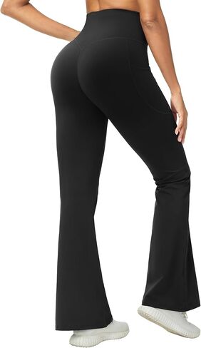 THE GYM PEOPLE Women's Scrunch Butt Lifting Flare Yoga Pants High Waist Bell Bottom Workout Leggings with Pockets in Saudi Arabia