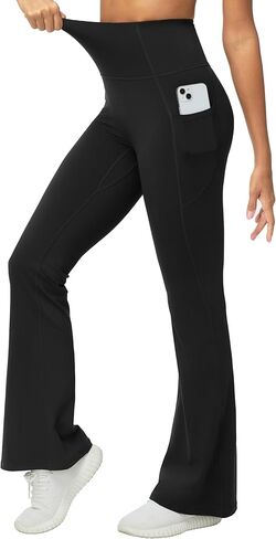 THE GYM PEOPLE Women's Scrunch Butt Lifting Flare Yoga Pants High Waist Bell Bottom Workout Leggings with Pockets in Saudi Arabia