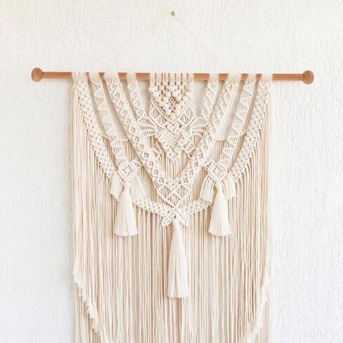 Totority Wooden Tapestry Hanging Rod 4pcs Natural Wood Stick for Displaying Tapestries, Quilts, Macrame, and Wall Decor, Easy Installation Weaving Accessory for Home Art Projects and Craft Displays in Saudi Arabia