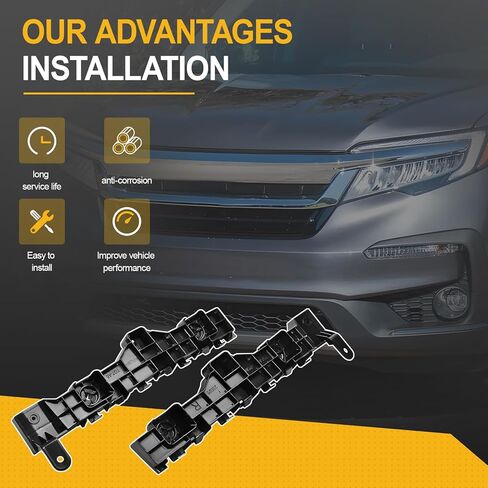 Front Bumper Bracket Holder Kit Compatible with 2019-2022 Pilot Part Number 71193-TG7-A51 (Left and Right) in Saudi Arabia
