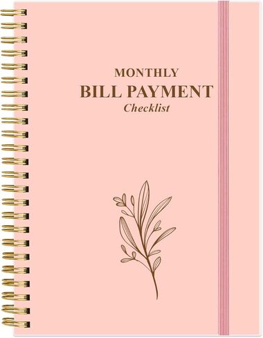 Monthly Bill Payment Checklist - Monthly Bill Organizer & Planner for Personal Budgeting Financial, Bill Payment Tracker Notebook, 5.8" x 8.5", Pink in Saudi Arabia
