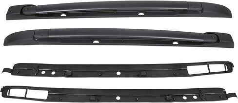 سياج جانبي لرف السقف + قضبان متقاطعة متوافقة مع 2005-2023 Toyota Tacoma Crew Cab لاستبدال PT278-35170 سياج جانبي من الألومنيوم وقضبان متقاطعة لحامل الأمتعة الكهربائي باللون الأسود in Saudi Arabia