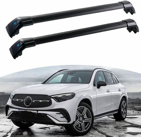 2PCS Crossbar Cross Bar Fit for Mercedes Benz GLC X254 2023-2026 Aluminum Luggage Cargo Carrier Roof Rack Rails Anti-Theft Locks Lockable in Saudi Arabia