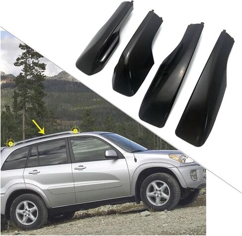 Roof Bars for Toyota for RAV4 for RAV 4 2001 2002 2003 2004 2005 Car Decoration Accessories 4pcs Black Roof Rack Rail End Cover Shell Replacement in Saudi Arabia