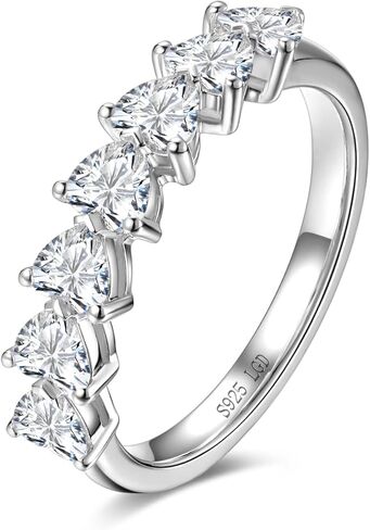 عصابات الزفاف الأبدية للسيدات من AGVANA Lab Grown Diamond من الفضة الإسترليني ووعد الخطوبة والذكرى السنوية للزفاف خاتم قابل للتكديس للنساء (لون D-E، وضوح VS)، مقاس 5-9 in Saudi Arabia