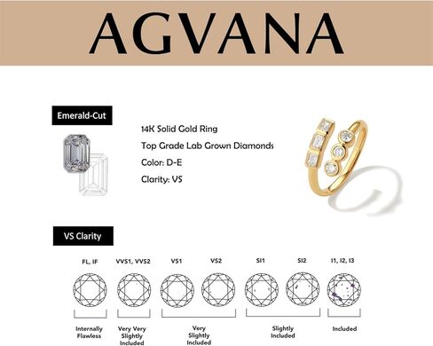 AGVANA ضوء ممكّن 0.63 قيراط. تو. خاتم الخلود الماسي من Lab-Grown من الذهب الخالص عيار 14 قيراط لوعد الذكرى السنوية لزواج الزفاف | خواتم قابلة للتكديس للنساء (لون D-E، VS الوضوح) in Saudi Arabia