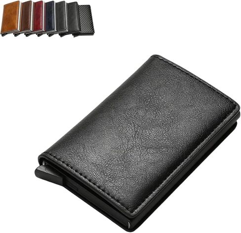 Simple toggle wallet,Simpl Wallet,Men's Genuine Leather Wallet,RFID Blocking,Credit Card Holder Anti-theft,Auto Pop Up Wallets (Brown) in Saudi Arabia