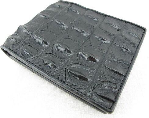 Genuine Crocodile Alligator Backbone Skin Leather Bifold Wallet ([B1] 6 Card Slots + 2 ID Windows + 2 Compartment for Bills, Ultramarine Blue) in Saudi Arabia