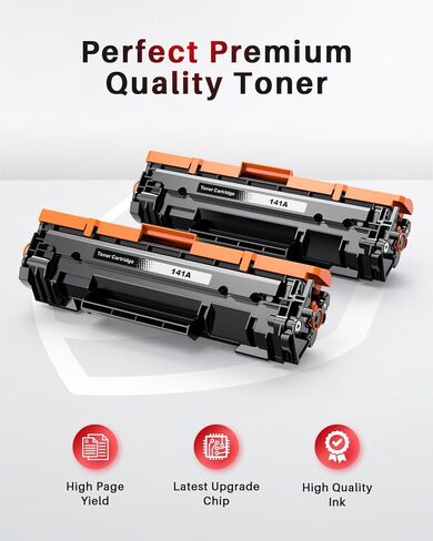 141A Black Toner Cartridge Set 2-Pack High Yield with Chip Replacement for HP 141A W1410A 141X W1410X Black LaserJet Toner Cartridge Work with HP LaserJet M110w MFP M139w M140w Printer (Black 2 Pack) in Kuwait