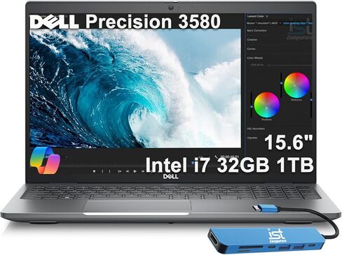 محطة عمل محمولة Dell Precision 7000 7670 (16 بوصة FHD+، Intel Core i5-12600HX (>i7-1280P)، ذاكرة وصول عشوائي 32 جيجابايت، 1 تيرابايت SSD، NVIDIA RTX A2000 8 جيجابايت) كمبيوتر محمول للمصمم والمهندس المعماري، WRT لمدة 3 سنوات، Win 11 Pro مع مساعد الطيار بال in Kuwait