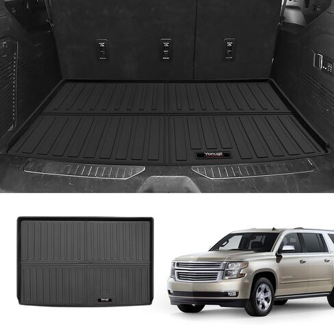 مخصص لـ 2015-2020 Chevy Suburban/GMC Yukon XL/Cadillac Escalade ESV Cargo Mats بطانة صندوق السيارة لجميع الأحوال الجوية TPE ملحقات حصيرة الحماية (فقط لـ 15-20 Suburban/Yukon XL/Escalade ESV) in Kuwait