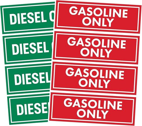 8 Pcs Diesel & Gasoline Only Stickers for Fuel Tank Oil Can Truck Tractor Gas Cap Weatherproof Adhesive Decals in Saudi Arabia