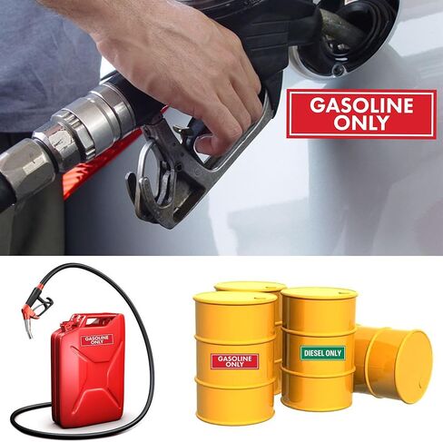 8 Pcs Diesel & Gasoline Only Stickers for Fuel Tank Oil Can Truck Tractor Gas Cap Weatherproof Adhesive Decals in Saudi Arabia