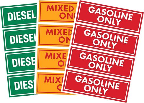 8 Pcs Diesel & Gasoline Only Stickers for Fuel Tank Oil Can Truck Tractor Gas Cap Weatherproof Adhesive Decals in Saudi Arabia