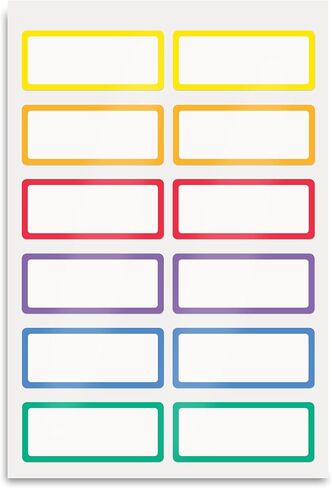 Avery No-Iron Fabric Name Labels, Rainbow Borders Preprinted Designs, Handwrite-Only, 24 Preprinted Labels (40706) in Kuwait