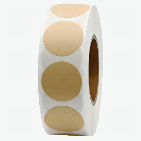 1000 قطعة من ملصقات كرافت المنقطة، ملصقات مستديرة باللون البني الفاتح مقاس 1 بوصة، ورق طبيعي لتعليب الجرار والأظرف والترميز والفصول الدراسية والمكاتب والمستودعات والحزم والدفاتر والجدران in Kuwait