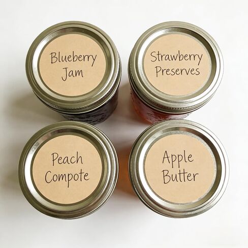 1000 قطعة من ملصقات كرافت المنقطة، ملصقات مستديرة باللون البني الفاتح مقاس 1 بوصة، ورق طبيعي لتعليب الجرار والأظرف والترميز والفصول الدراسية والمكاتب والمستودعات والحزم والدفاتر والجدران in Kuwait