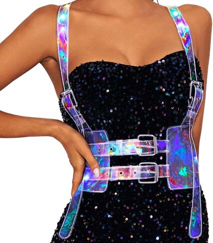 حزام حزام الخصر المضيء من DRESBE، سترة LED بالليزر، ملحقات الجسم الهذيان المتوهجة للنساء in Saudi Arabia
