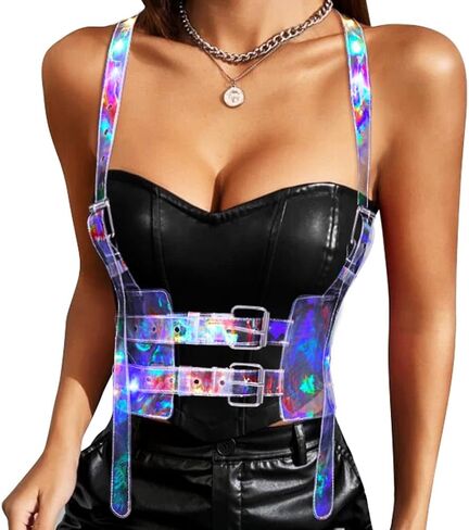 حزام حزام الخصر المضيء من DRESBE، سترة LED بالليزر، ملحقات الجسم الهذيان المتوهجة للنساء in Saudi Arabia
