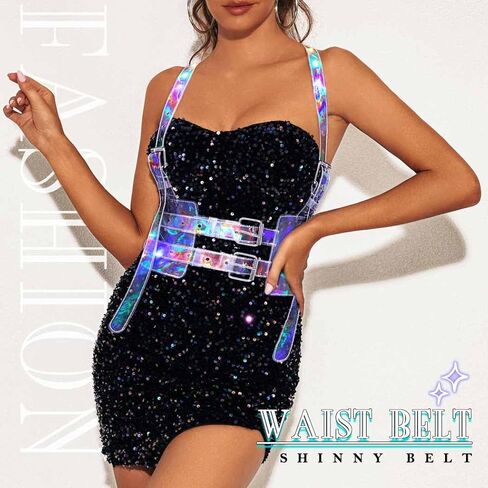 حزام حزام الخصر المضيء من DRESBE، سترة LED بالليزر، ملحقات الجسم الهذيان المتوهجة للنساء in Saudi Arabia
