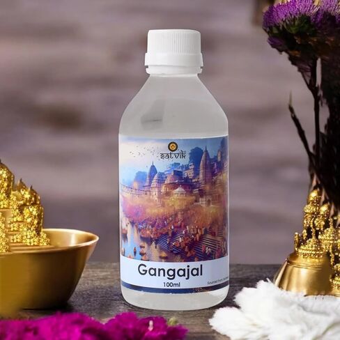 Satvik 100 ml Pure And Natural Unfiltered Holy GangaJal Water, Sudh Ganga Jal Water From Haridwar for Pooja, Vastu, Purity for Home And Office (100 ML, GANGA JAL) in Saudi Arabia