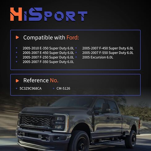 HiSport 6.0L IPR Valve Injector Pressure Regulator - Compatible with Ford E-350 E-450 F-250 F-350 F-450 F-550 Super Duty Excursion 6.0L 2005-2010 - Replace 5C3Z9C968CA in Saudi Arabia