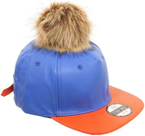 Occasions Gift Giving Colorful Faux Leather Pom Pom Snapback Baseball Hat Cap w/Watch Strap Closure in Saudi Arabia