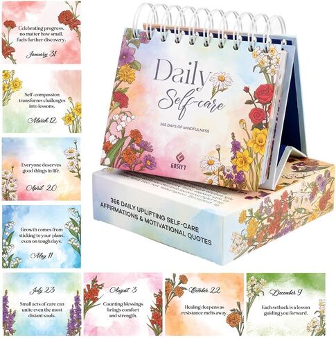 Perpetual Motivational Daily Calendar - Inspirational Gifts for Women, Office Decor for Women Desk, Desk Accessories for Office - Motivational Daily Flip Calendar with 366 Positive Affirmations Quotes in Saudi Arabia