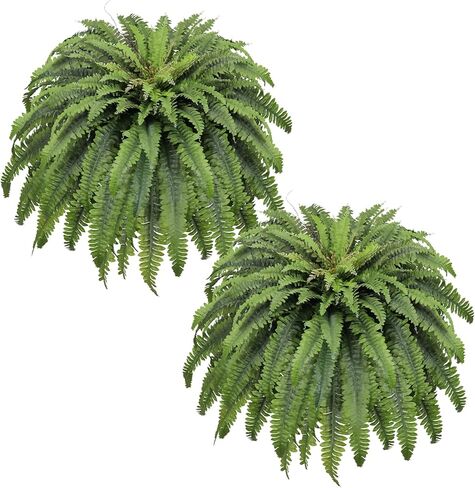 نباتات سرخس صناعية كبيرة مقاس 50 بوصة، 98 سعفة 2 سرخس صناعي للخارج والداخل، مناسبة لديكور مكتب الشرفة والحديقة in Kuwait