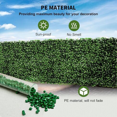 12 قطعة من ألواح خشب البقس الاصطناعي مقاس 60.96 سم × 40.64 سم، لوحة حائط عشبية، ألواح حائط سياج من خشب البقس محمية من الأشعة فوق البنفسجية مناسبة لديكور الحائط الأخضر الاصطناعي، ديكور حديقة السياج في الفناء الخلفي للزفاف in Kuwait