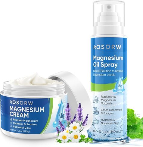 بخاخ زيت المغنيسيوم النقي - مغنيسيوم موضعي طبيعي لنوم مريح أثناء الليل - غير دهني للأقدام واليدين والجسم - 4.8 أونصة سائلة (عبوة من قطعة واحدة) in Kuwait