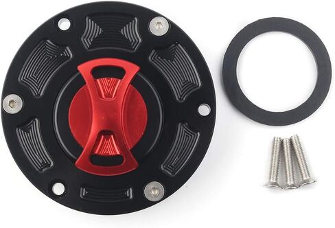 Three T Keyless Twist Off Gas Tank Cap Cover for Kawasaki Ninja 250R 2008-2012, Ninja 300 2013-2014, Red in Saudi Arabia