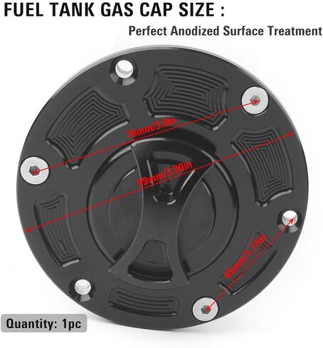 Three T Keyless Twist Off Gas Tank Cap Cover for Kawasaki Ninja 250R 2008-2012, Ninja 300 2013-2014, Red in Saudi Arabia