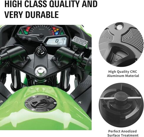 Three T Keyless Twist Off Gas Tank Cap Cover for Kawasaki Ninja 250R 2008-2012, Ninja 300 2013-2014, Red in Saudi Arabia