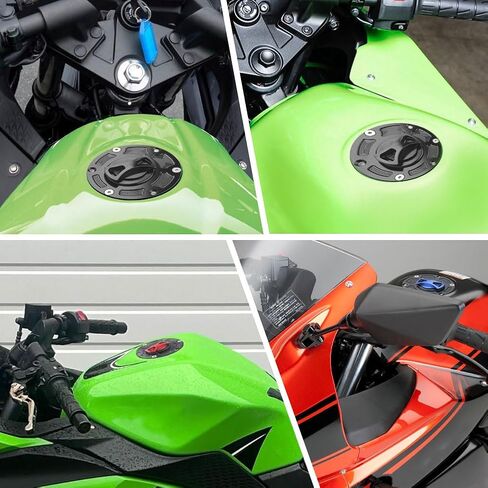Three T Keyless Twist Off Gas Tank Cap Cover for Kawasaki Ninja 250R 2008-2012, Ninja 300 2013-2014, Red in Saudi Arabia