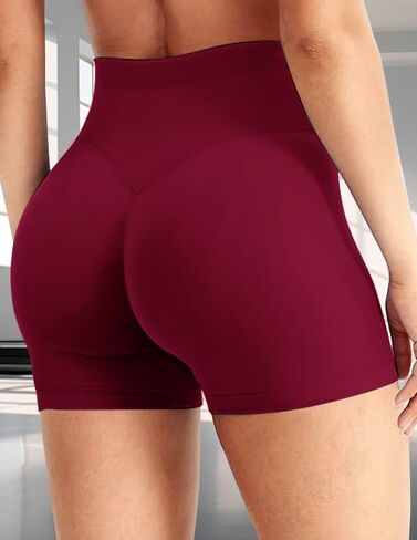 Womens Workout Seamless Scrunch Butt Lifting Shorts High Waisted Tummy Control Gym Yoga Shorts in Saudi Arabia