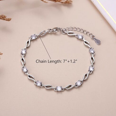 Kvekstio Mother of The Groom Gift - Silver Plated CZ Stones Bracelet for Groom's Mom, Appreciate Mother Gifts on Wedding Day, Mom's Elegant Twist Bracelet from Son, Special Thank You Jewelry Gift in Saudi Arabia