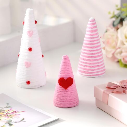 Huray Rayho 3 PCS St Patricks Day Table Decorations Tiered Tray Shamrock Mini Yarn Trees Green and White Farmhouse Decor for Holiday Indoor Room Kitchen Home Decor Party Ideal Gift in Kuwait