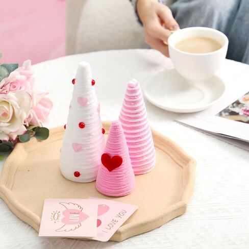 Huray Rayho 3 PCS St Patricks Day Table Decorations Tiered Tray Shamrock Mini Yarn Trees Green and White Farmhouse Decor for Holiday Indoor Room Kitchen Home Decor Party Ideal Gift in Kuwait